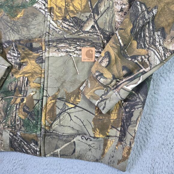 Carhartt Camo Full Zip Hoodie Men's Small Hooded Sweatshirt Hunting Realtree - Picture 2 of 10